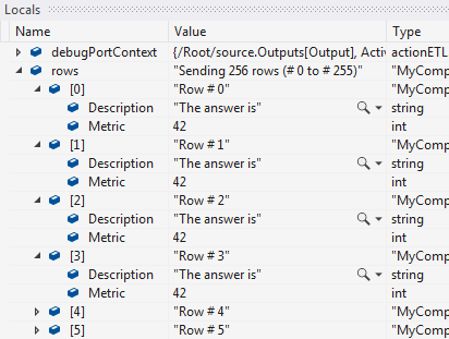 Debugging Port Breakpoints Rows